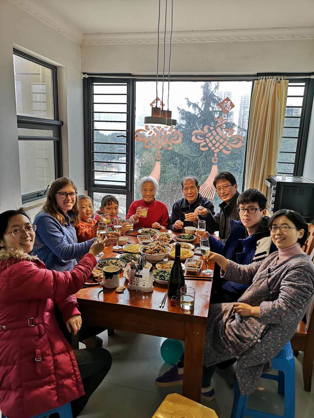 Anna With Her Chinese Host Family