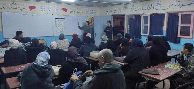 Chloe teaching in Morocco