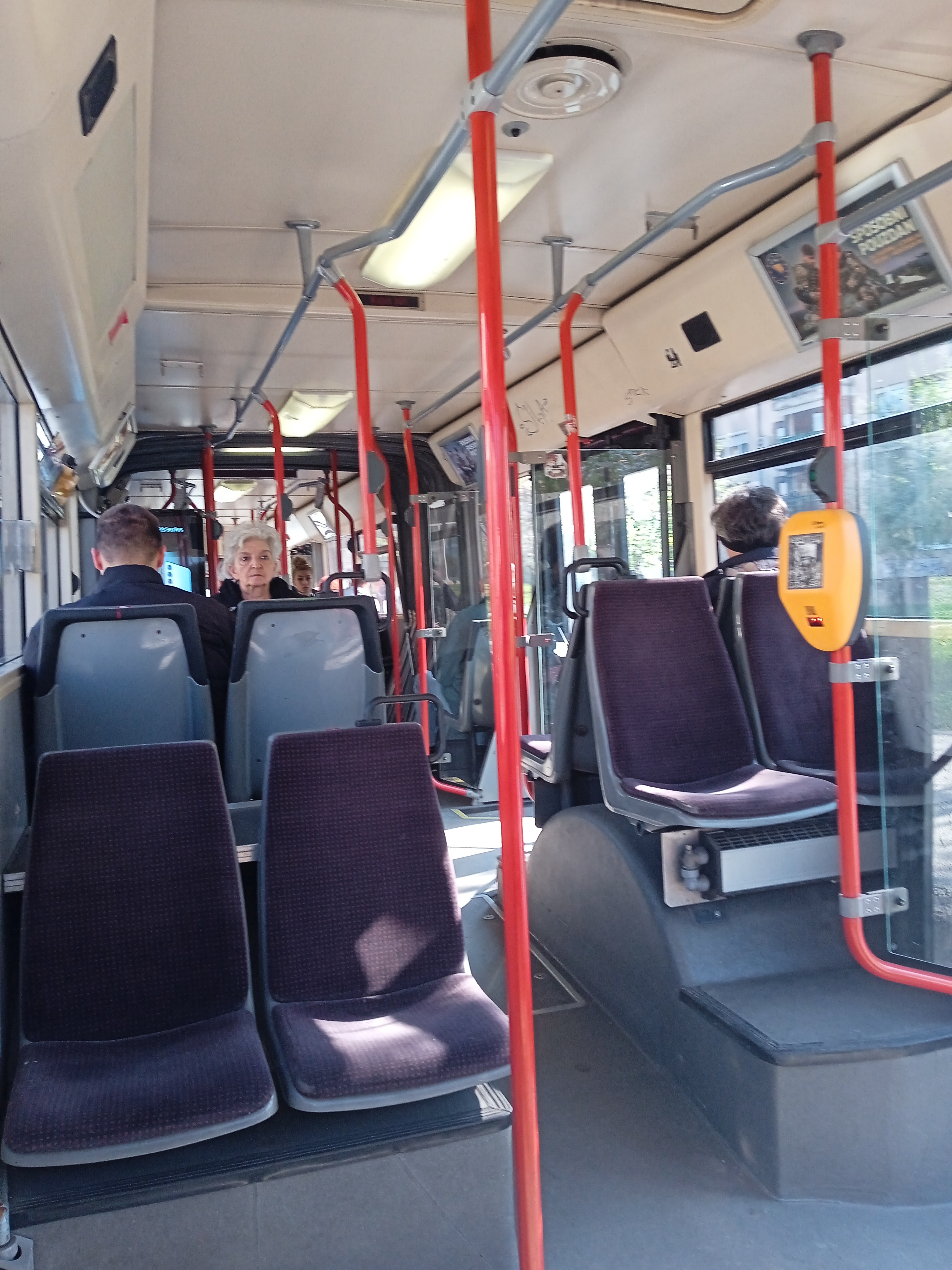 Photo of a trolley bus interior