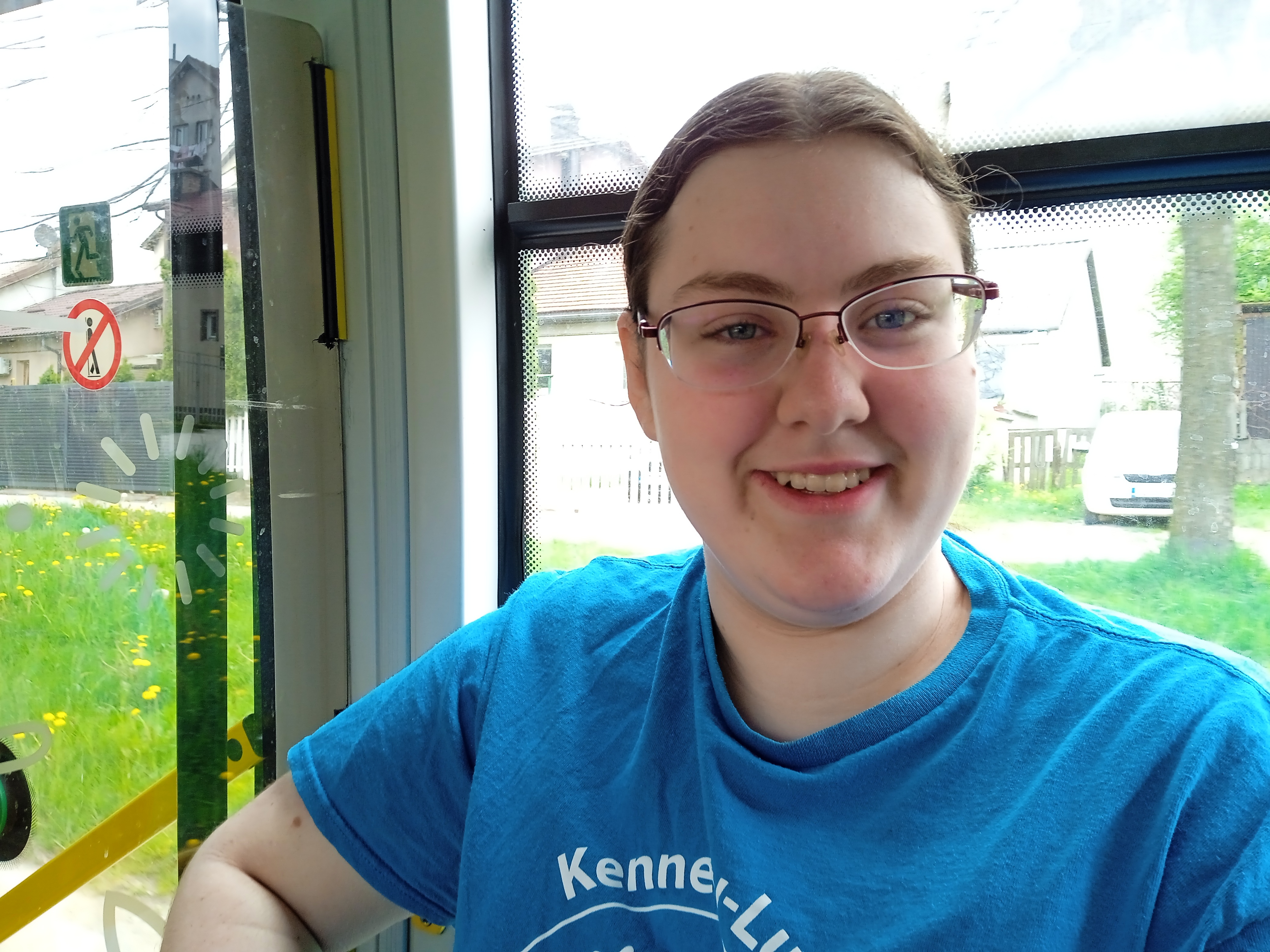 Photo of Syarra riding the trolley bus