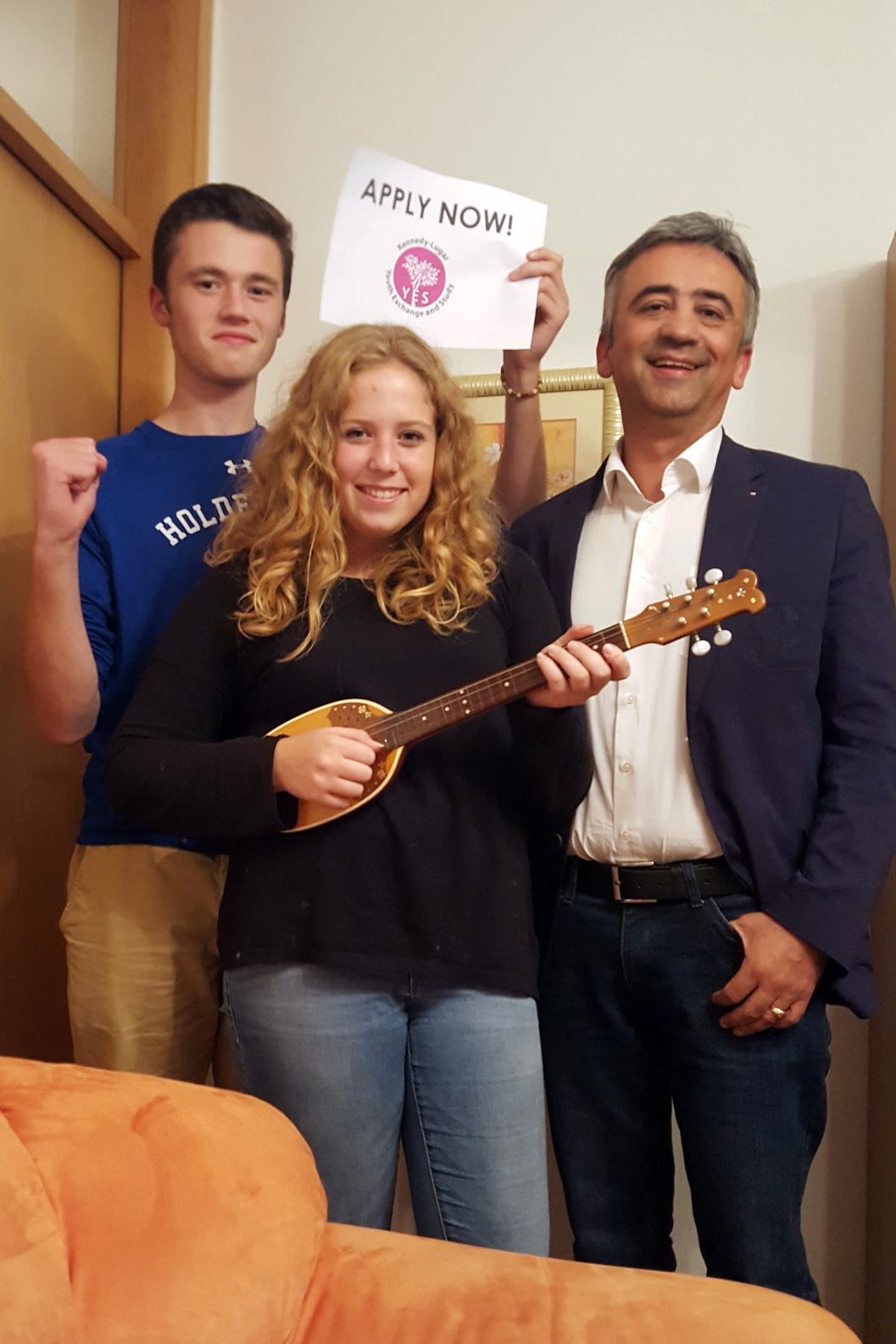 Tana With Her Hdad And Other Yes Abroad Student Playing The Tamburica