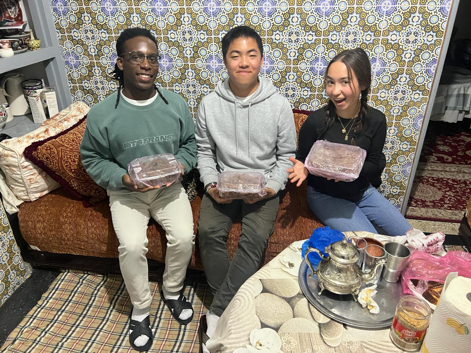 The cohort in Morocco shows off their sweets