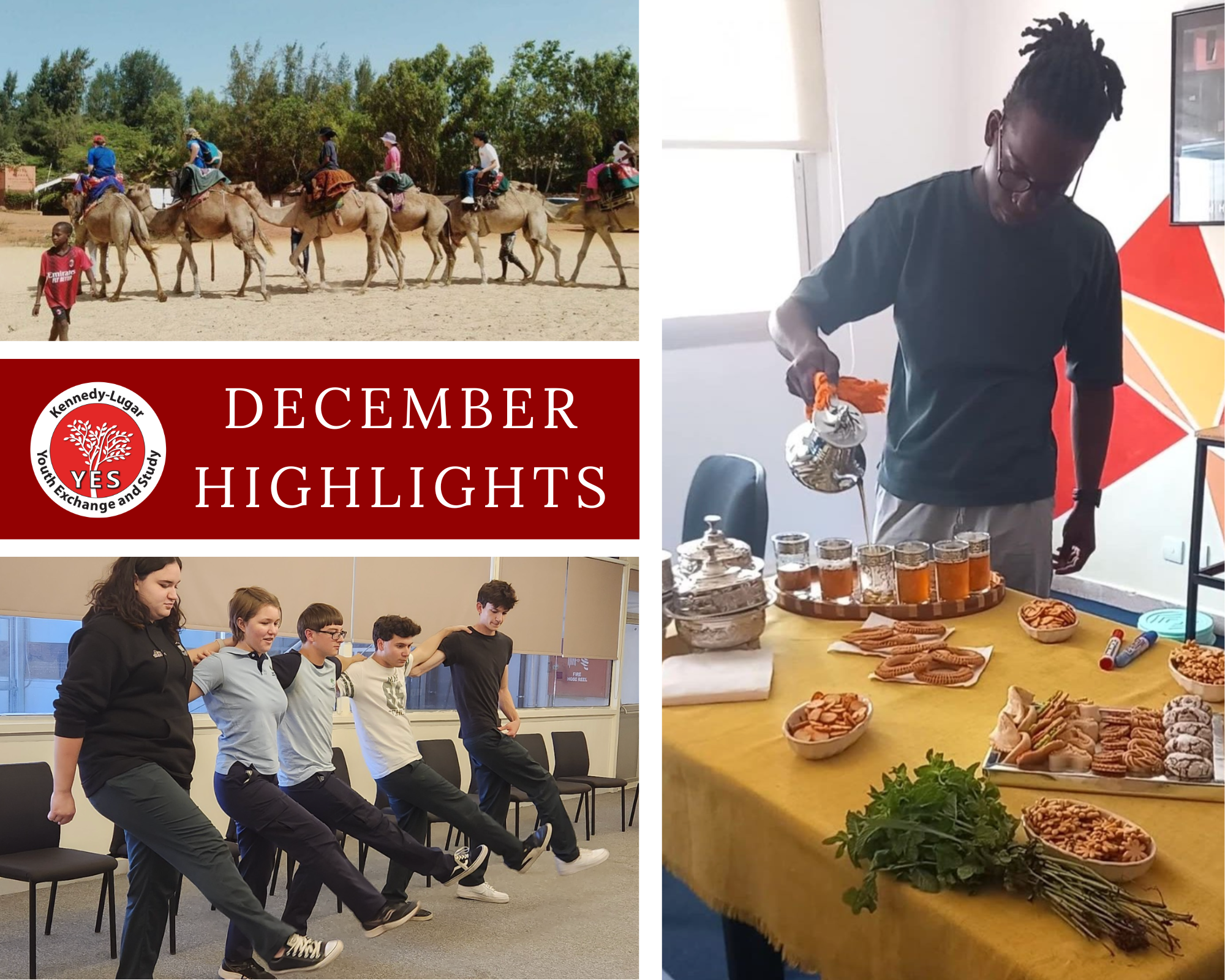 Three images of YES Abroad participants from December IG posts