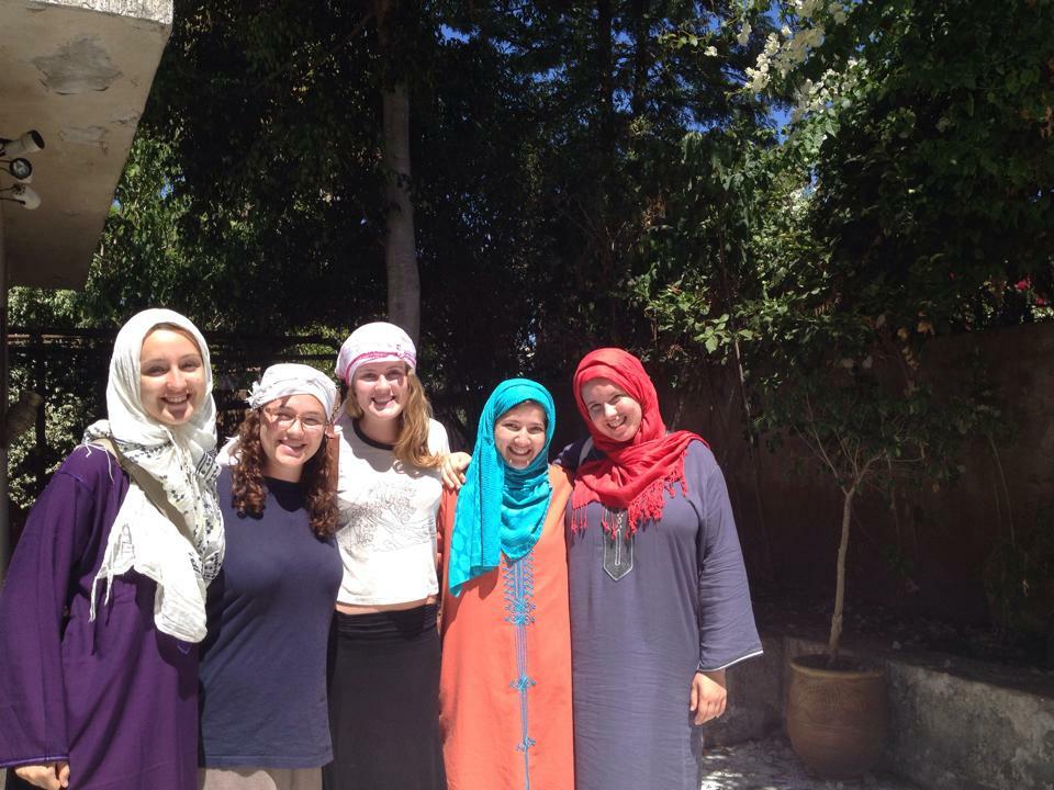 YES Abroad Morocco cohort girls smiling in a group photo