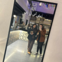 A mirror selfie of Amaya with her host sister in a cafe